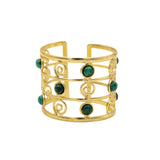 Bracciale malachite e spirali - KLK