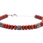 Bracciale palline pietra rossa - KLK