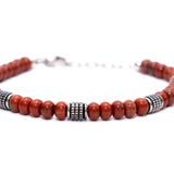 Bracciale palline pietra rossa - KLK