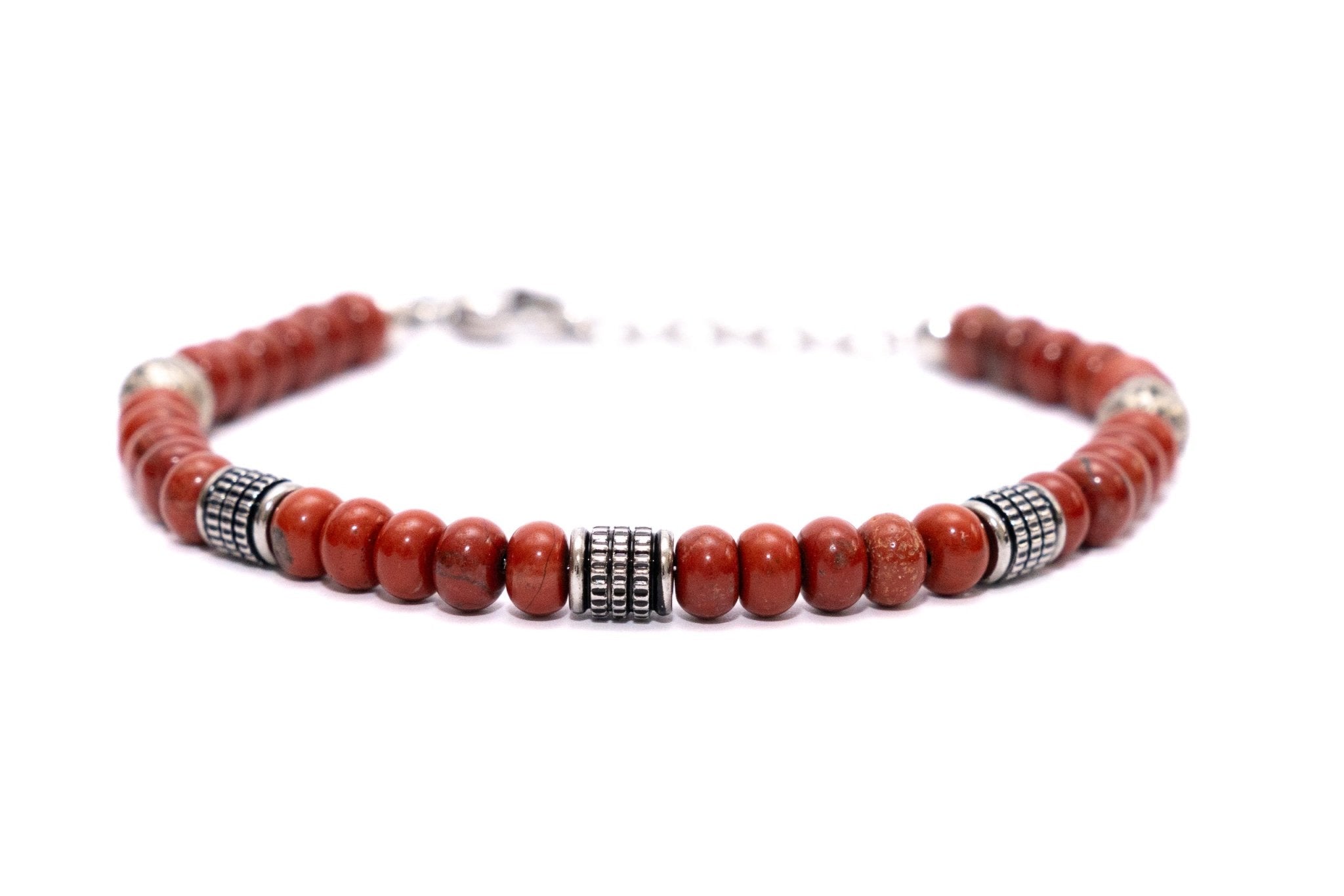 Bracciale palline pietra rossa - KLK