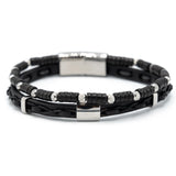 Bracciale pelle due fili - KLK
