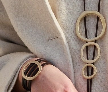 Bracciale pelle e cerchio - KLK