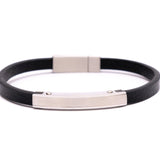 Bracciale pelle e piastra acciaio - KLK