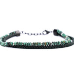 Bracciale pelle intrecciata e pietra africana - KLK