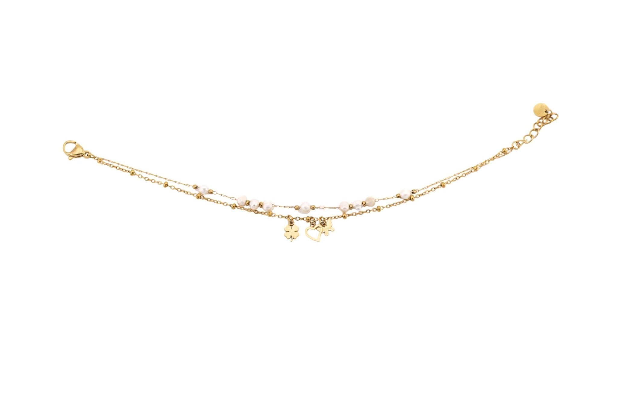 Bracciale pietrine e charms - KLK