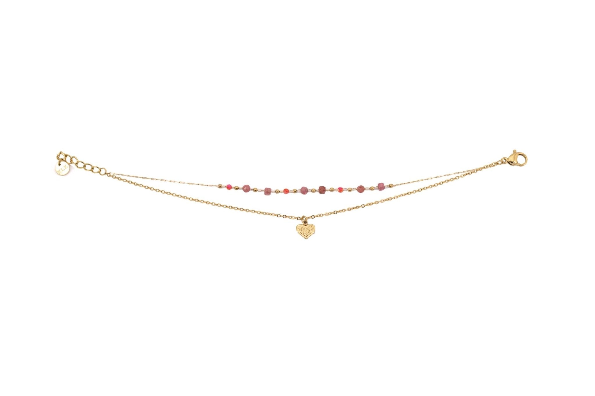 Bracciale pietrine e cuore - KLK