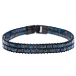 Bracciale quadretti vetro blu - KLK