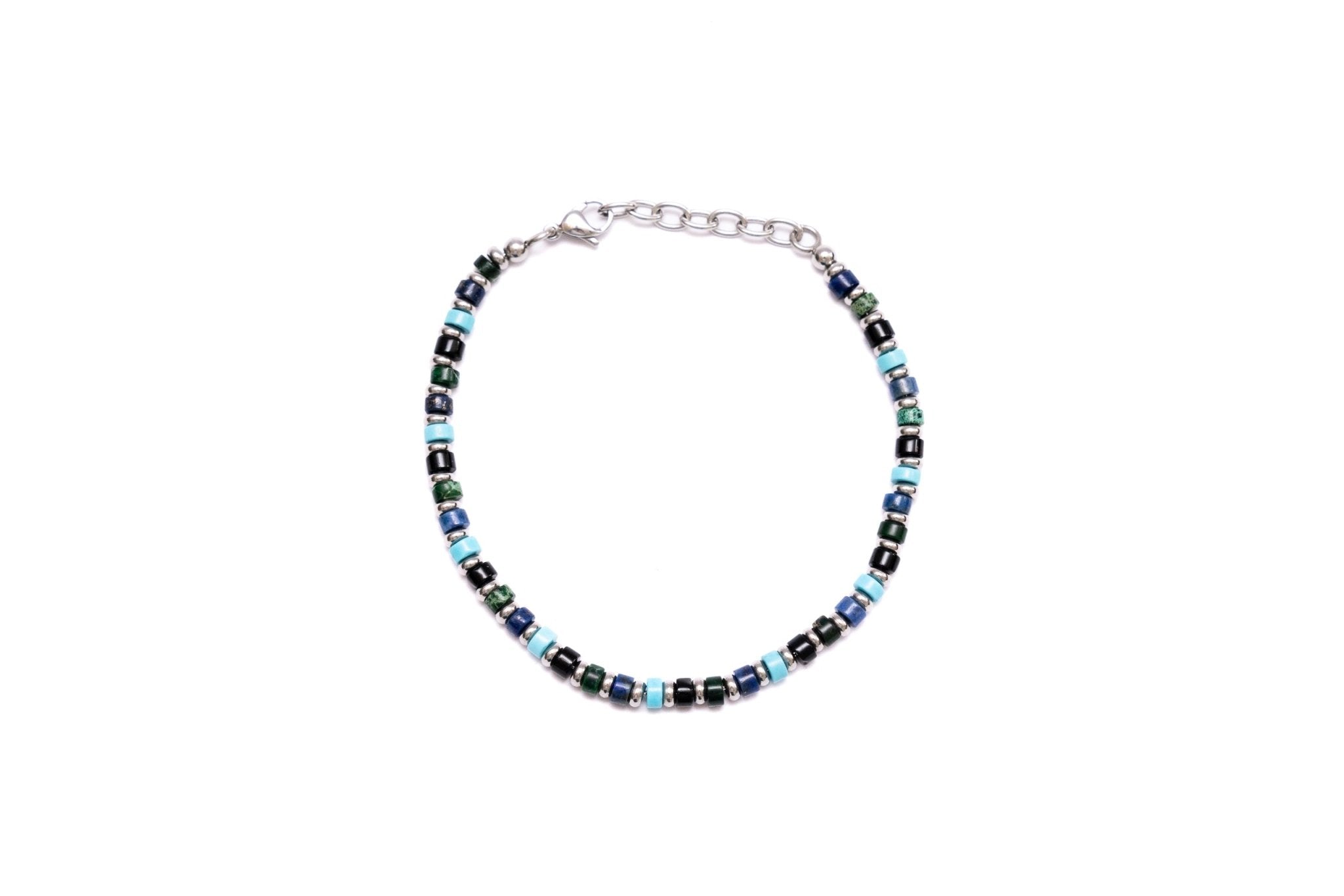 Bracciale tubini pietre blu nere - KLK