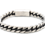 Bracciale uomo catena con pelle - KLK