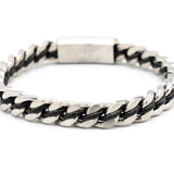 Bracciale uomo catena con pelle - KLK