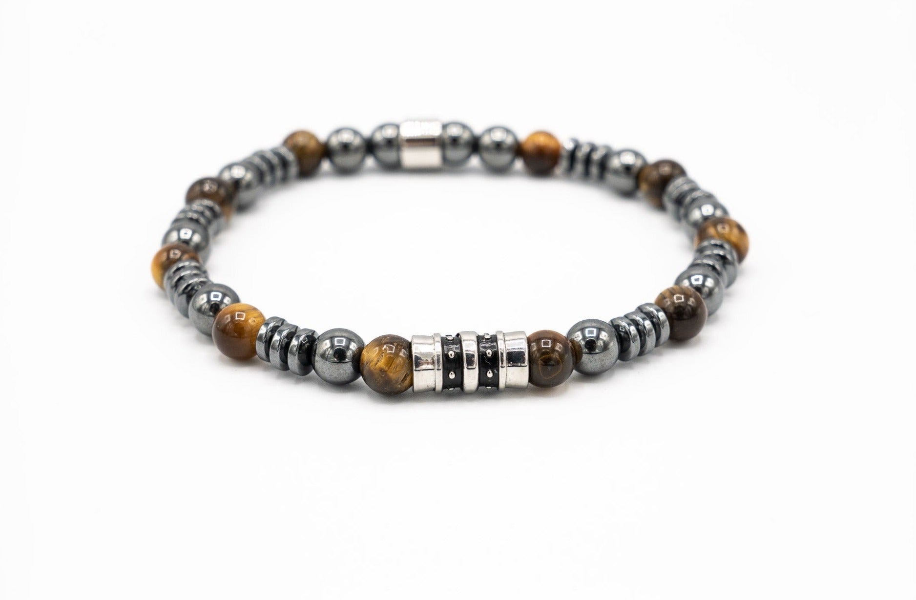 Bracciale uomo ematite e tigre - KLK