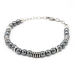 Bracciale uomo palline ematite - KLK