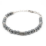 Bracciale uomo palline ematite - KLK