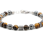 Bracciale uomo palline gialle e grigie - KLK