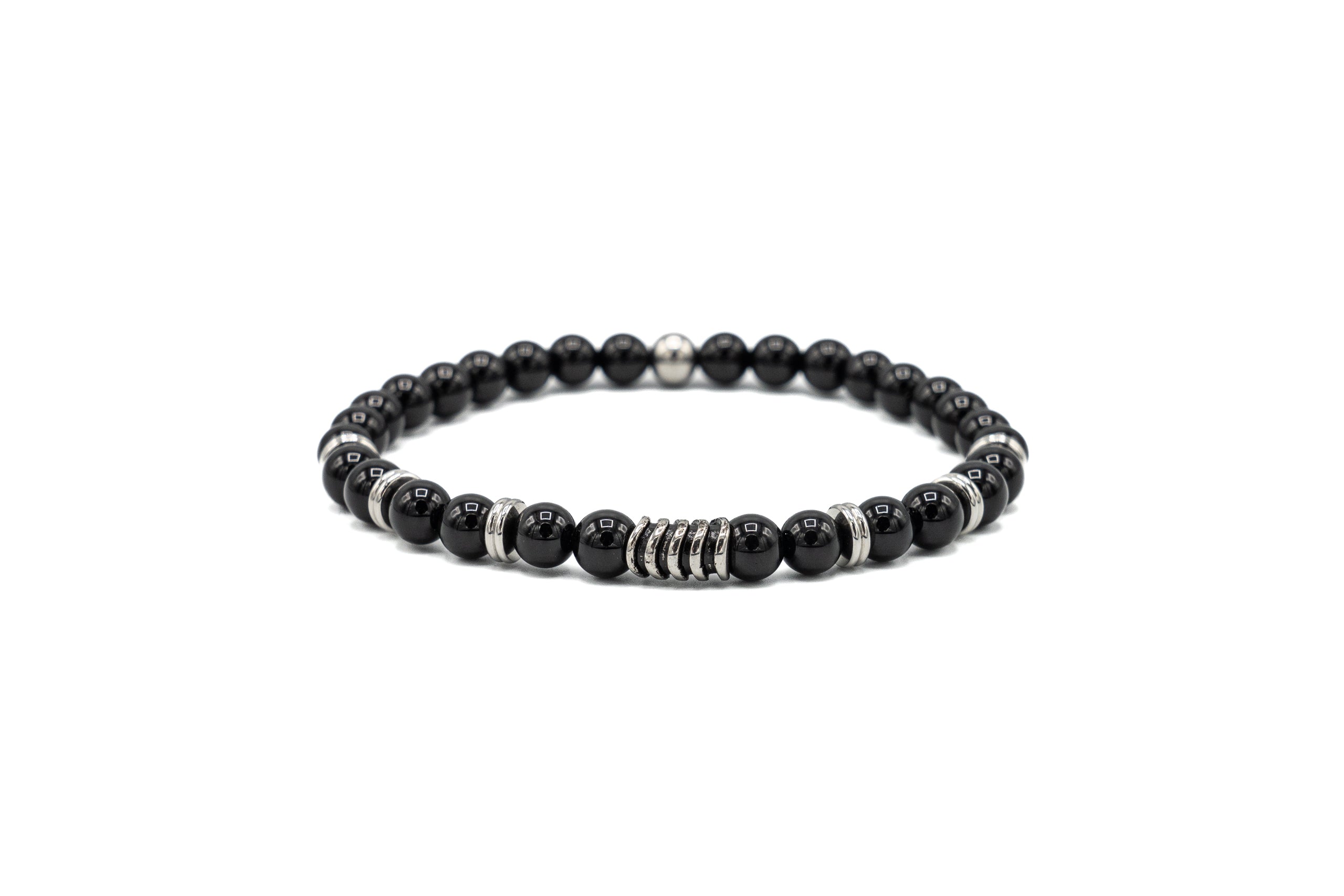 Bracciale uomo palline onice nero - KLK