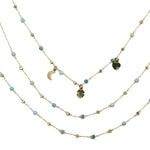 Collana acciaio tre fili ciondolini - KLK