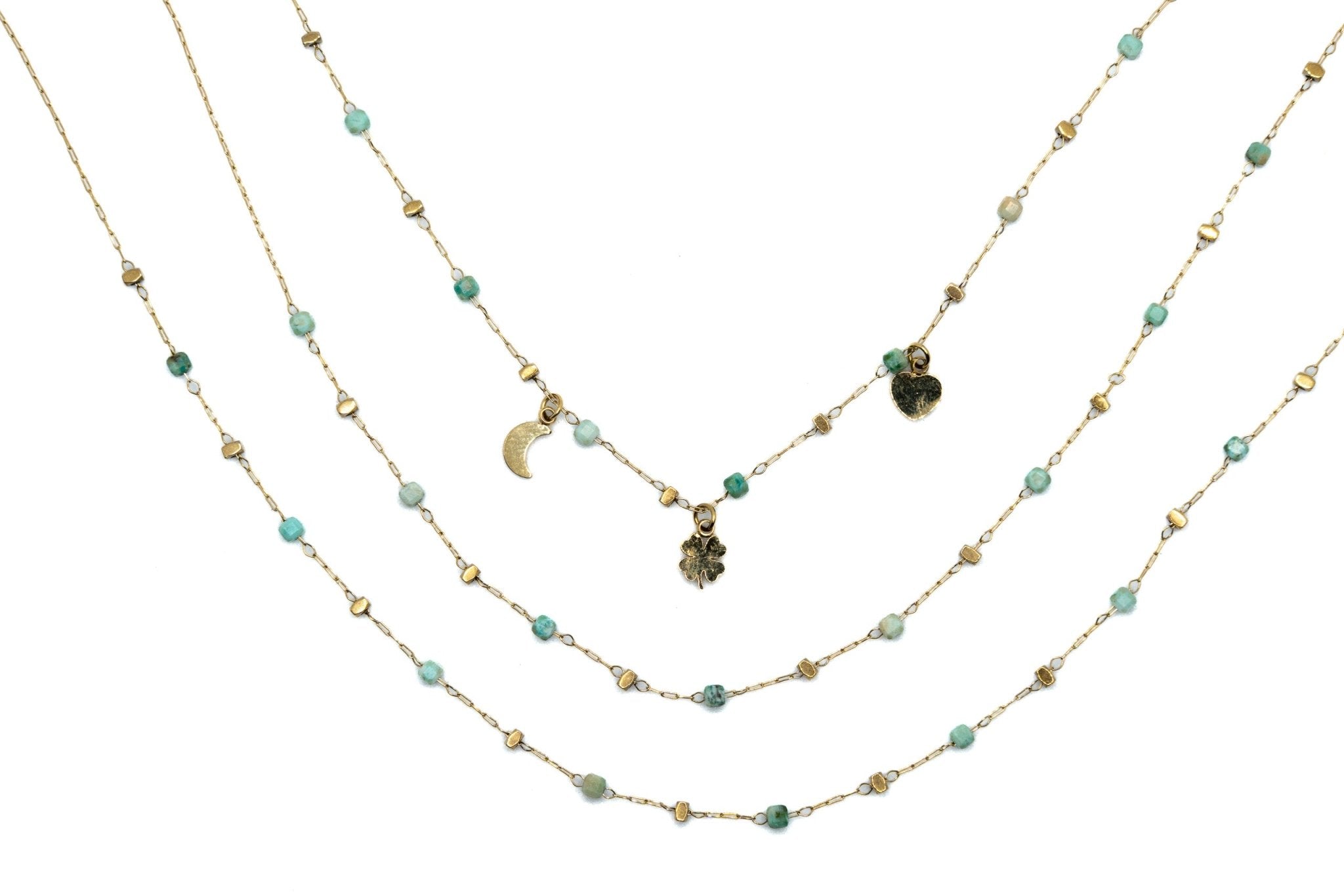 Collana acciaio tre fili ciondolini - KLK