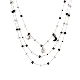 Collana acciaio tre fili ciondolini - KLK