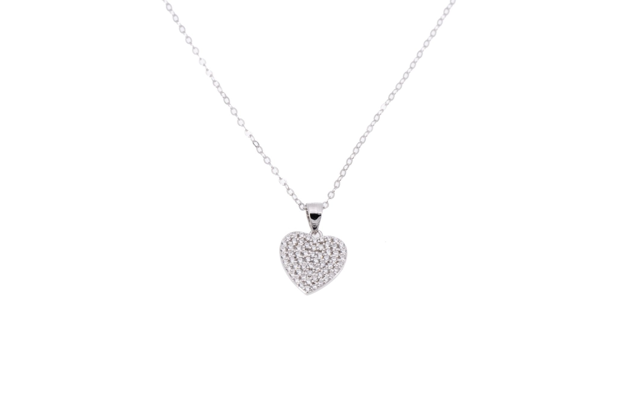 Collana argento cuore zirconcini - KLK
