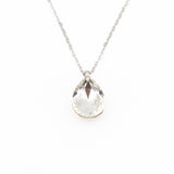 Collana argento goccia rodiata - KLK