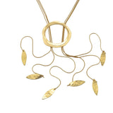 Collana cravatta cerchio e foglioline - KLK