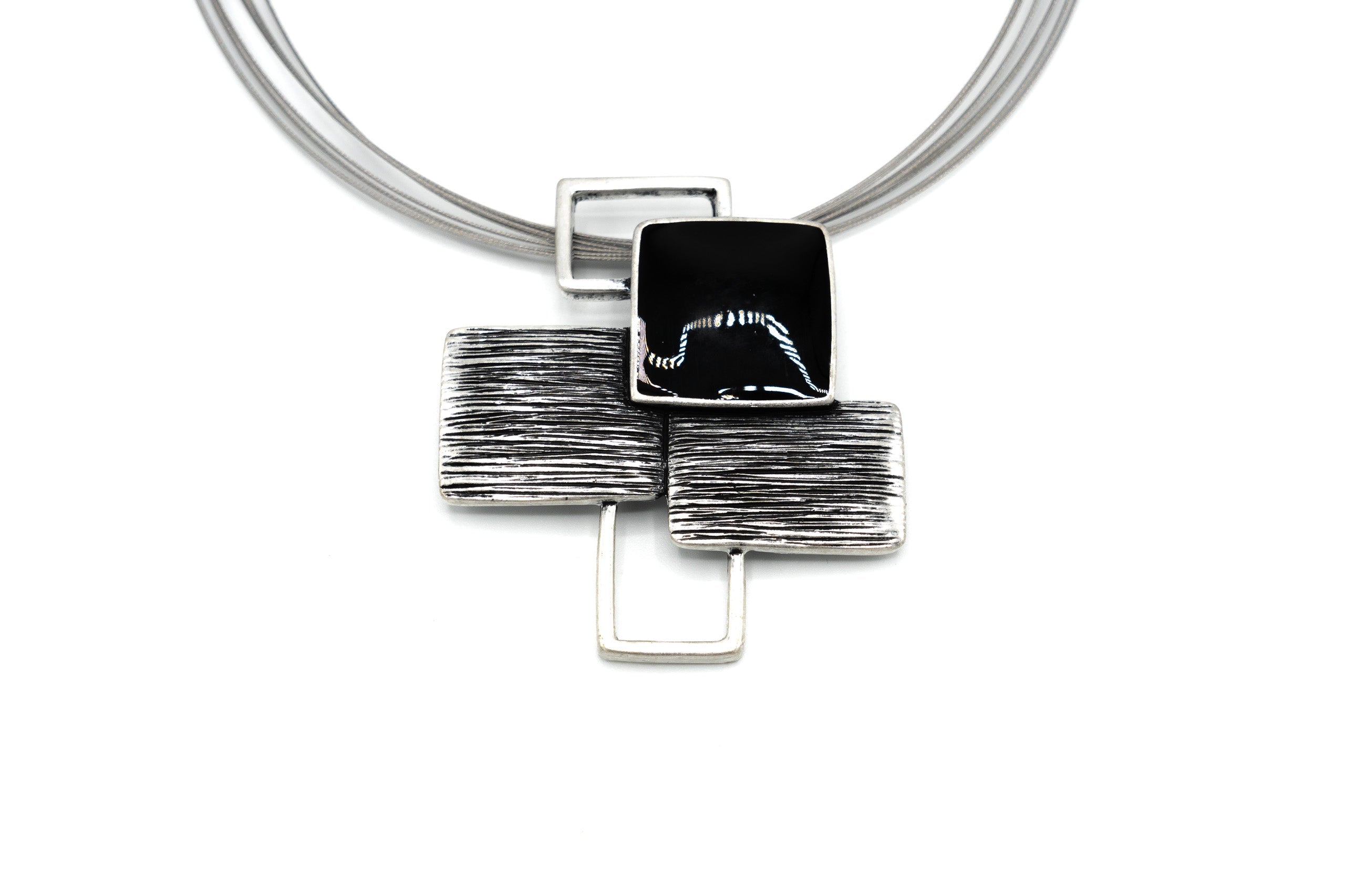 Collana geometrica con resina - KLK