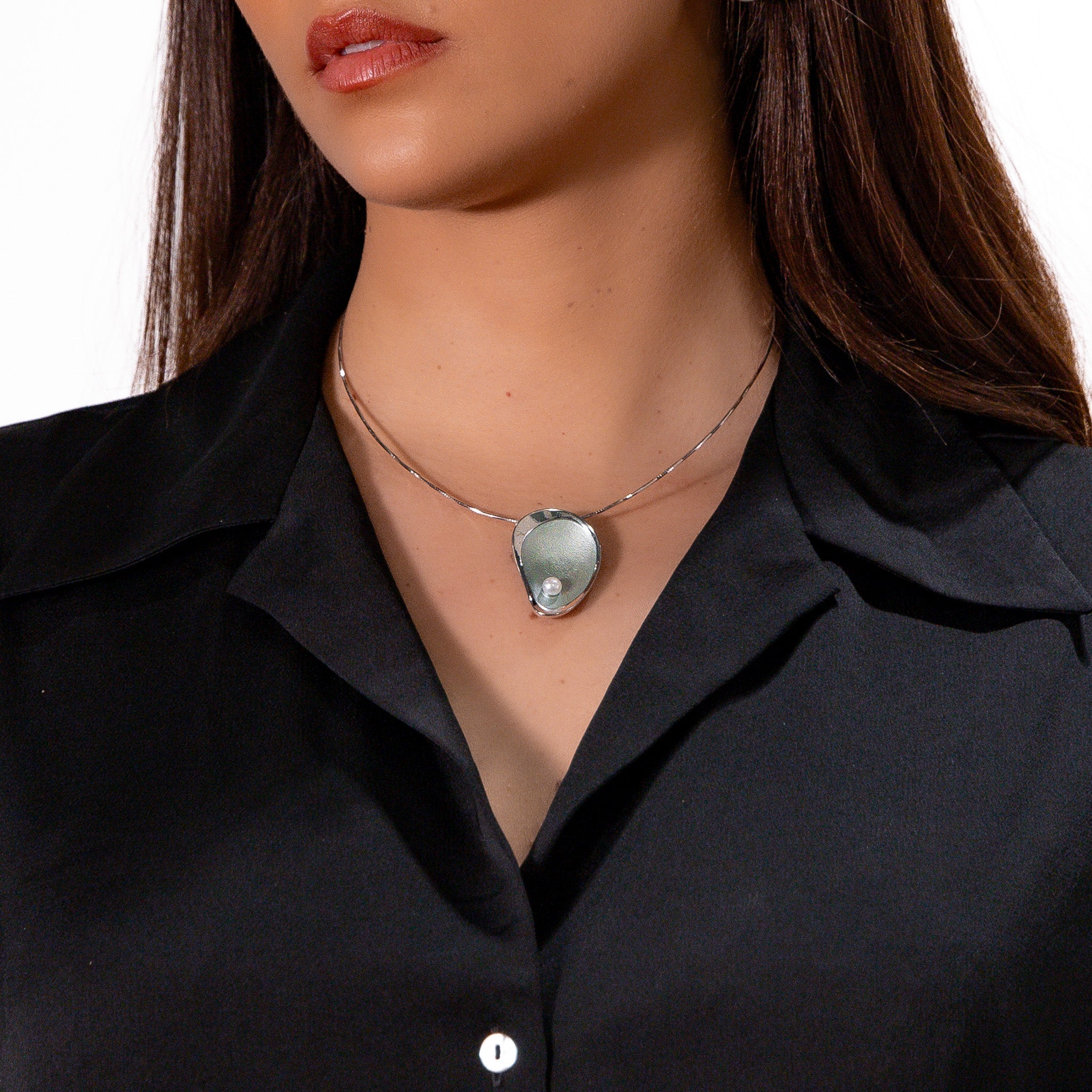Collana goccia con perla - KLK