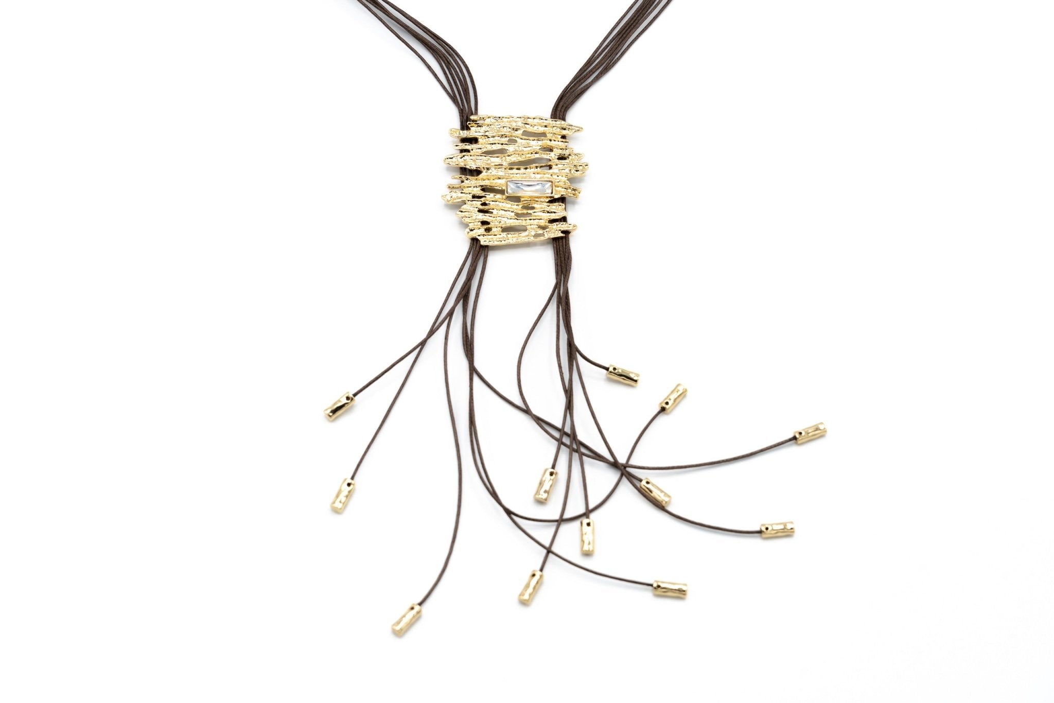 Collana lunga astratta con cristallo - KLK