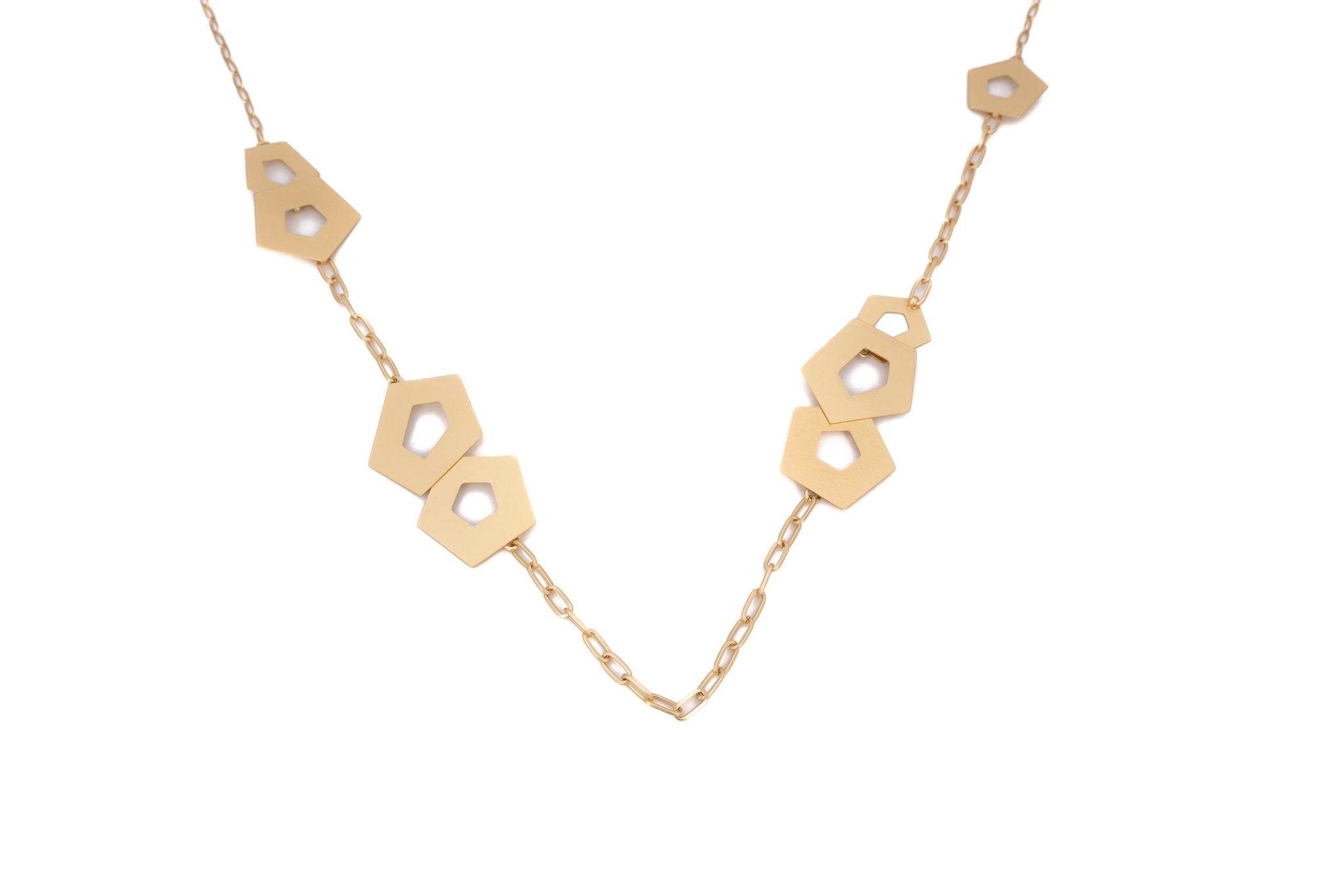 Collana lunga pentagoni opachi - KLK