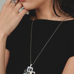 Collana lunga quadrati e rettangoli - KLK