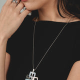 Collana lunga quadrati e rettangoli - KLK