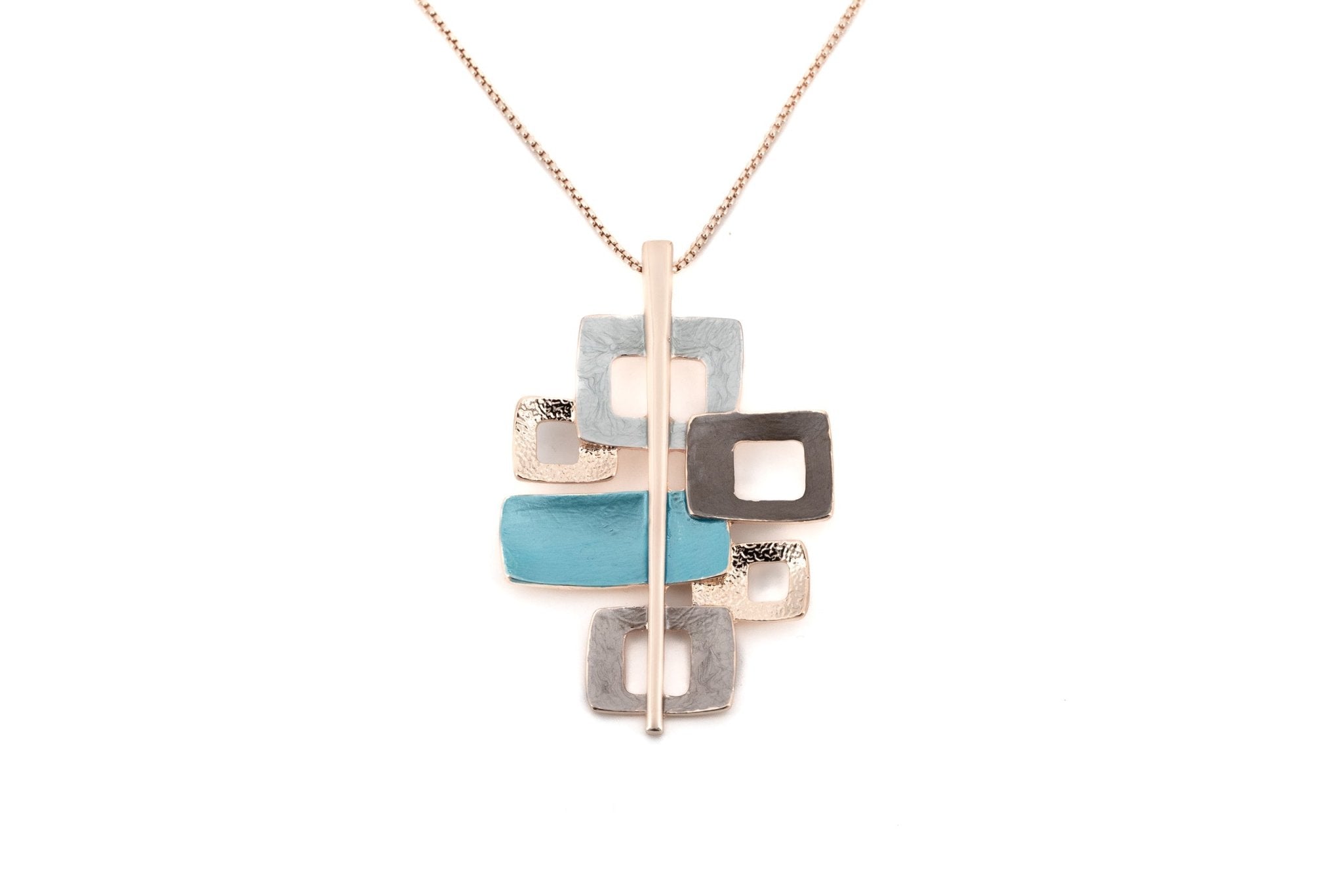 Collana lunga quadrati e rettangoli - KLK