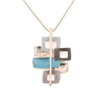 Collana lunga quadrati e rettangoli - KLK