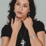 Collana lunga quadrati e rettangoli - KLK