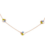 Collana lunga quadrifoglio vetro - KLK