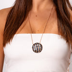 Collana lunga tondo rigato - KLK