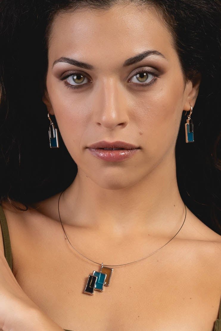 Collana rettangoli vetrata - KLK