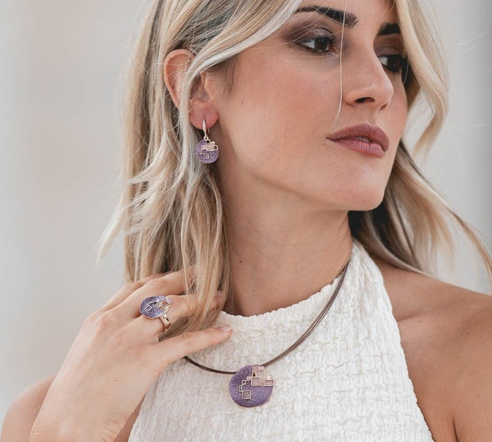 Collana tondo quadratini - KLK