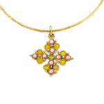 Girocollo croce pietre - KLK