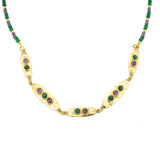 Girocollo ovalini smeraldo e ametista - KLK