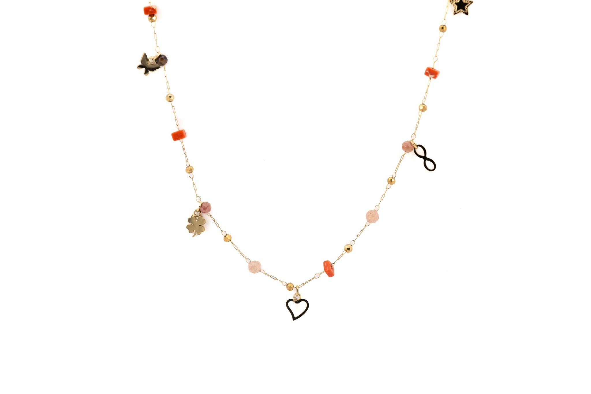 Girocollo pietrine e ciondolini - KLK