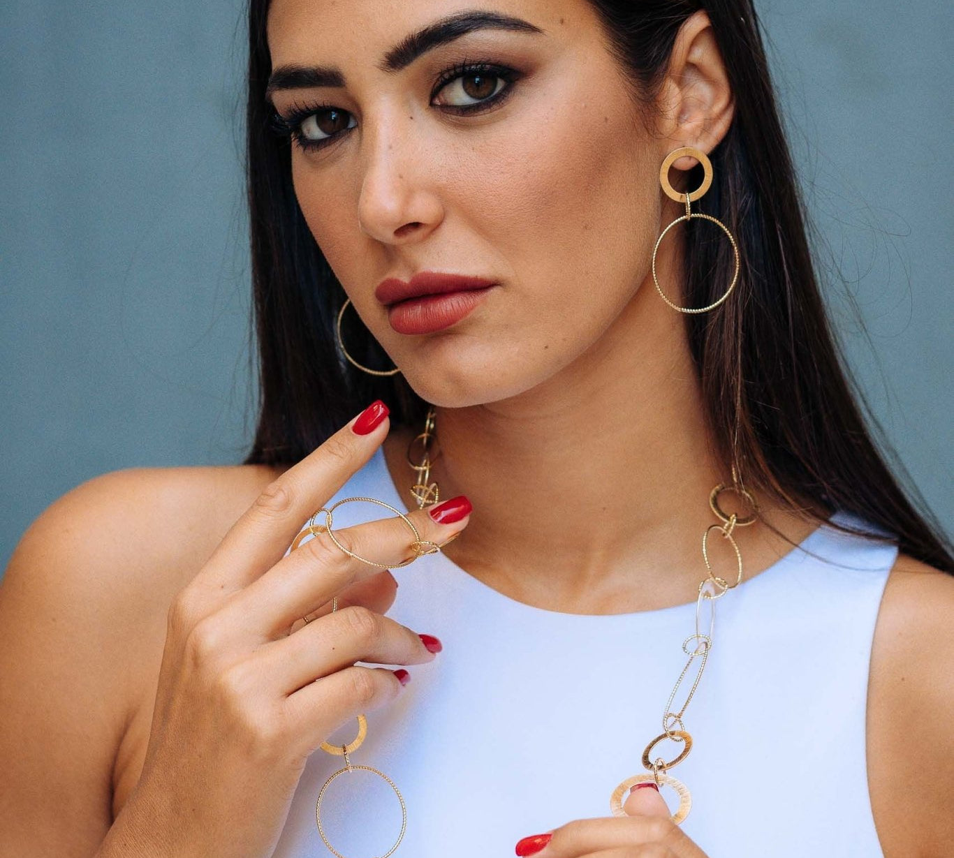 Orecchini anello zigrinato grande - KLK