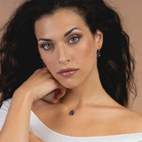 Orecchini argento goccia rodiata - KLK