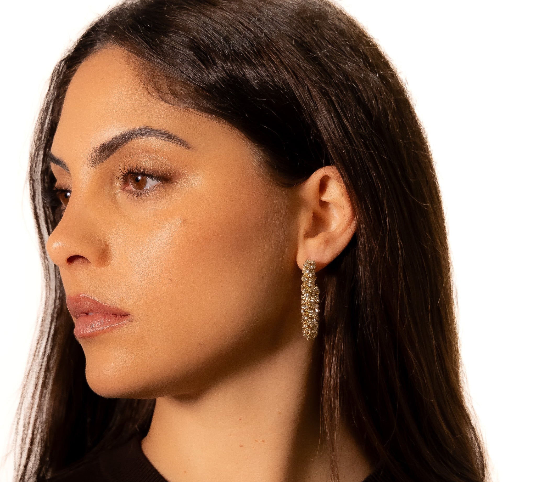 Orecchini cerchio con strass - KLK