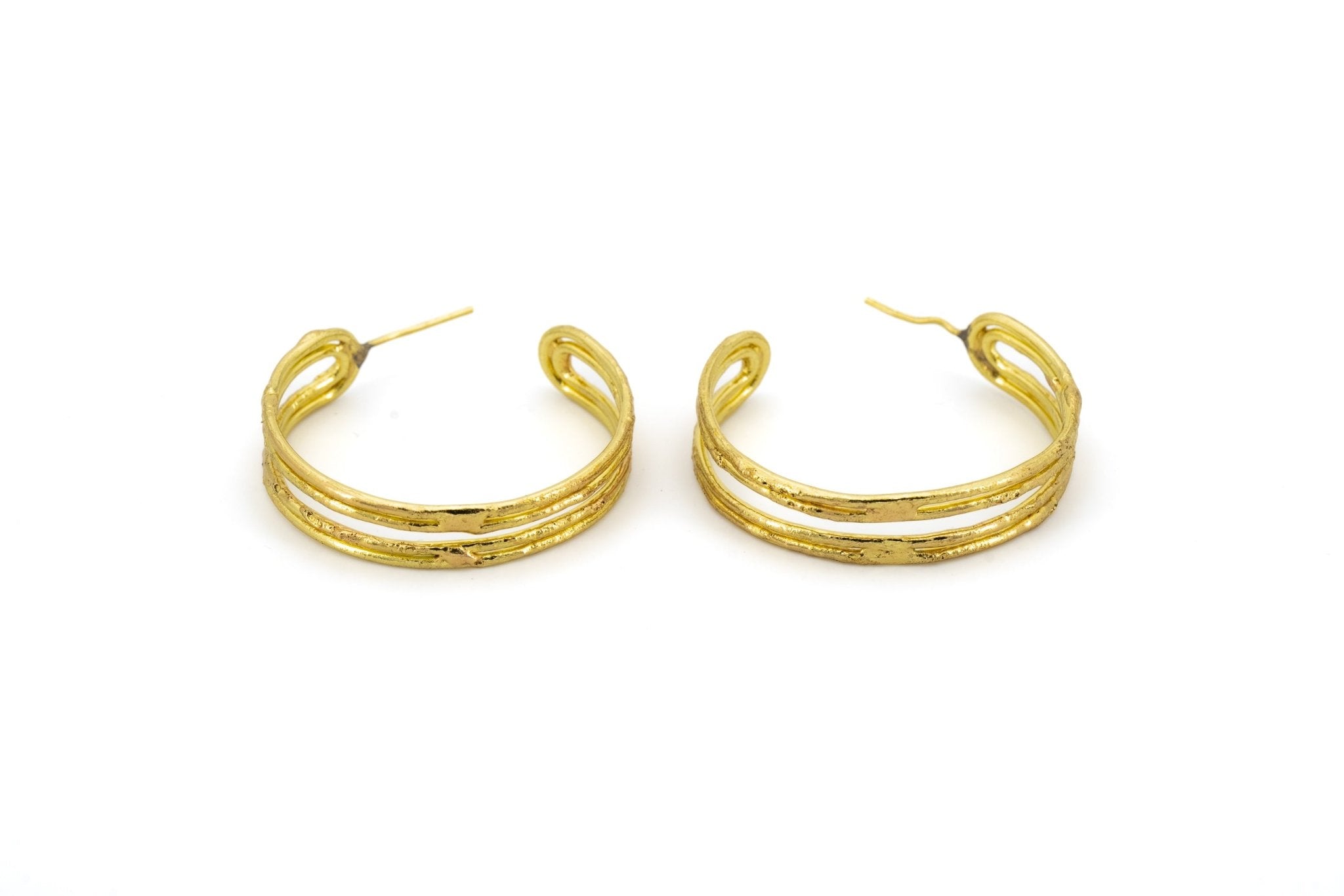 Orecchini cerchio rigato - KLK