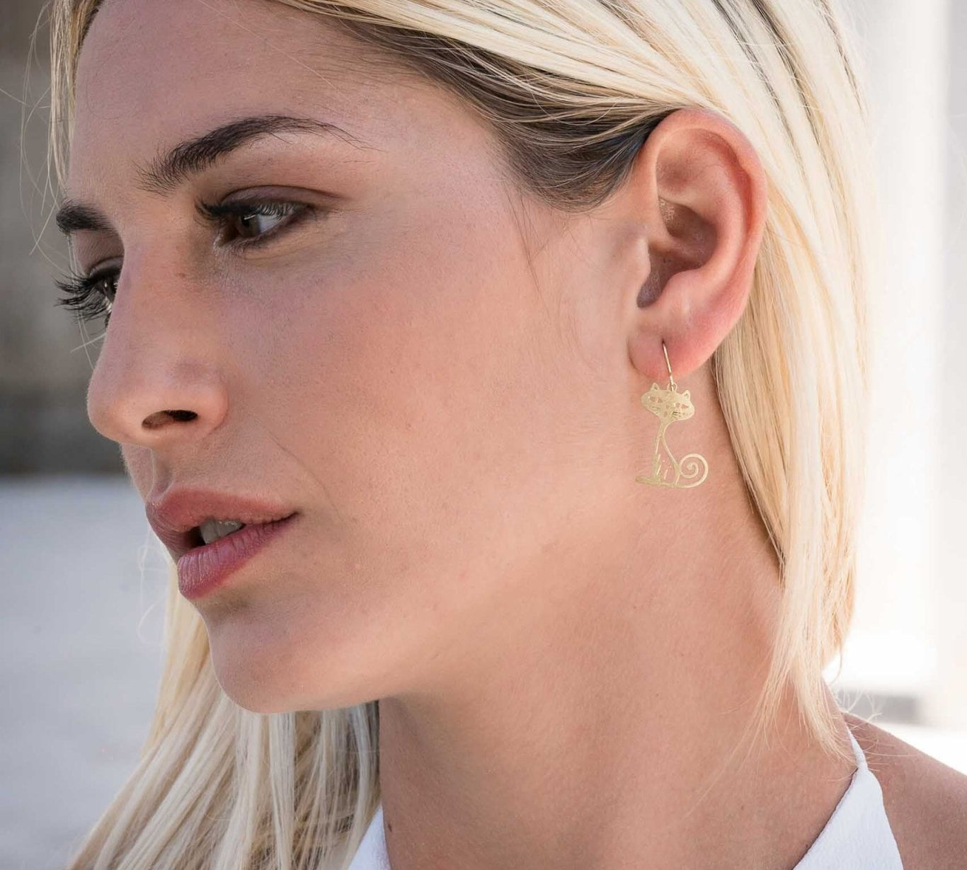 Orecchini con gattino - KLK