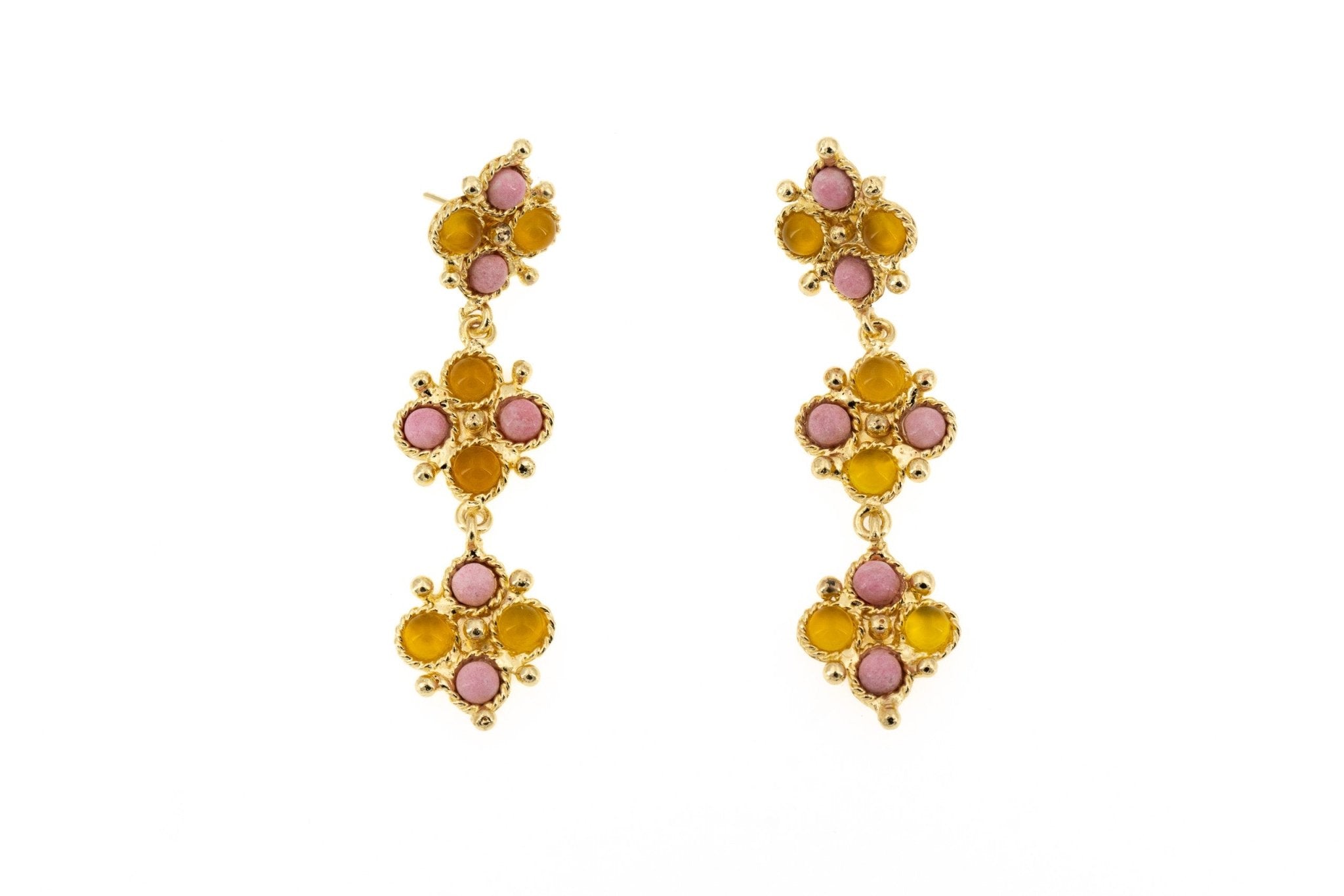 Orecchini croce pietre - KLK