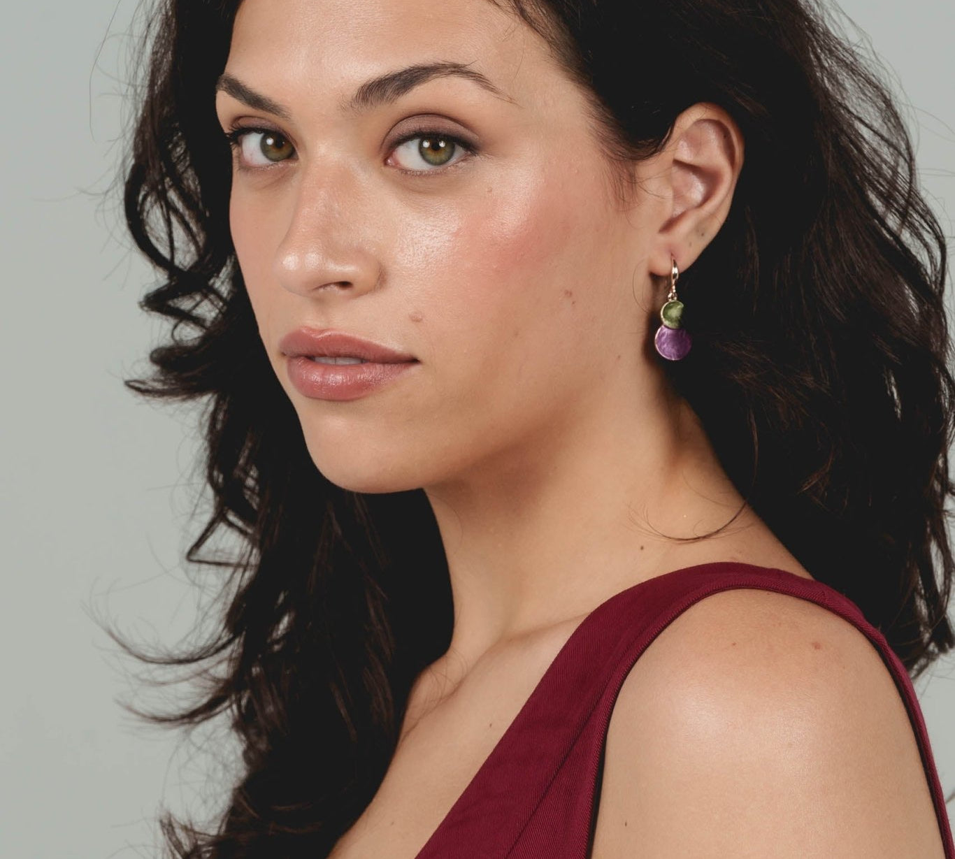 Orecchini doppio tondo pendenti - KLK