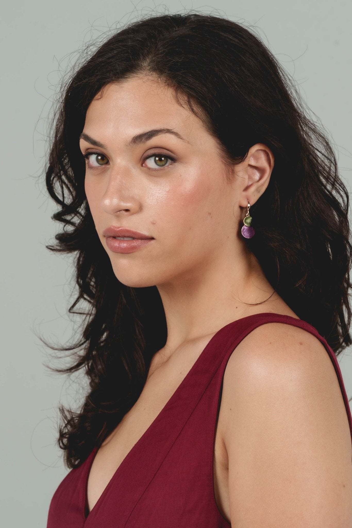 Orecchini doppio tondo pendenti - KLK