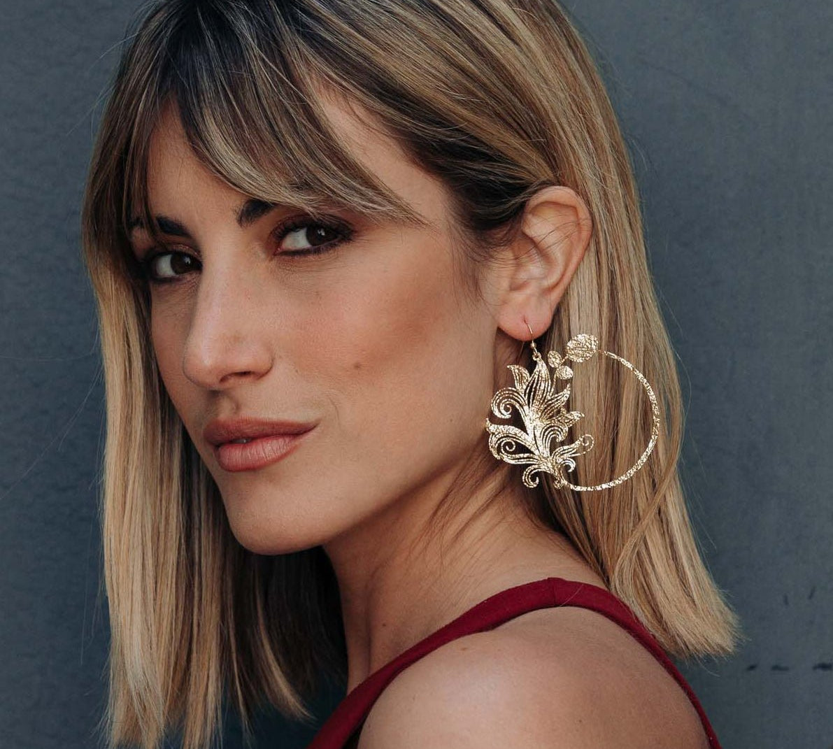 Orecchini foglia laterale - KLK